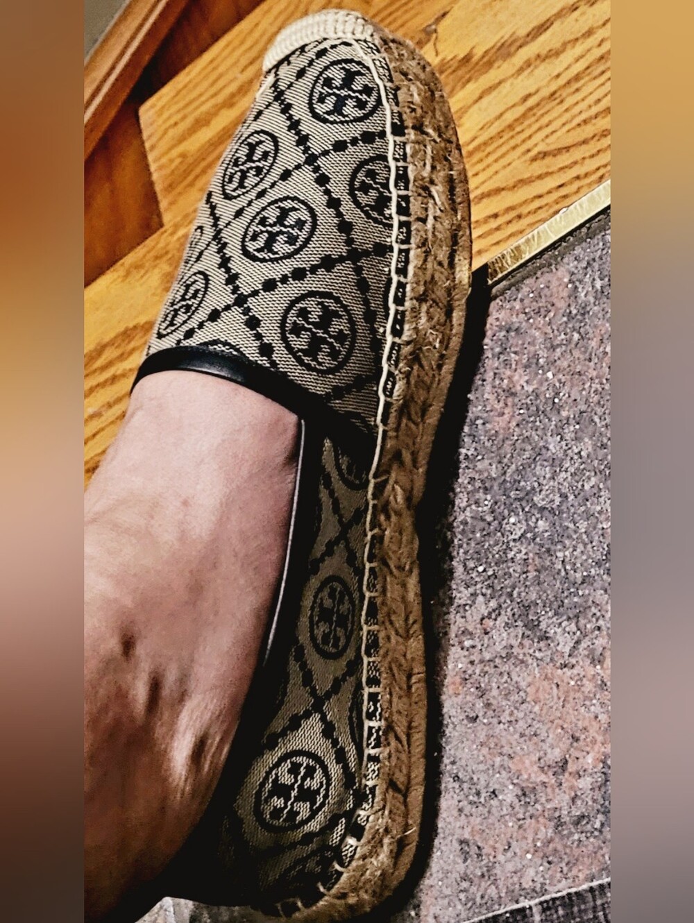 Tory Burch T Monogram Platform Espadrilles size 8.5.